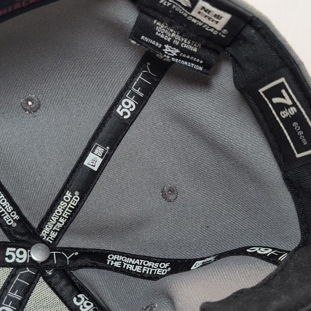 Miami Marlins New Era‎ 59FIFTY Gray Basebat Players Hat Men's 7 5/8 Cap Florida - Picture 6 of 6